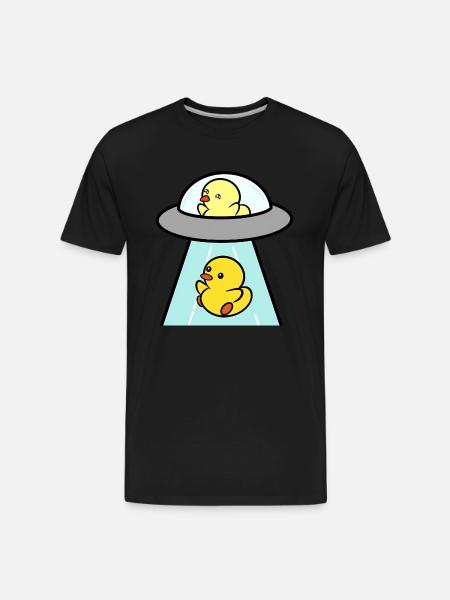 UFO - Duckie and Duck - Men's Premium Organic T-Shirt - black