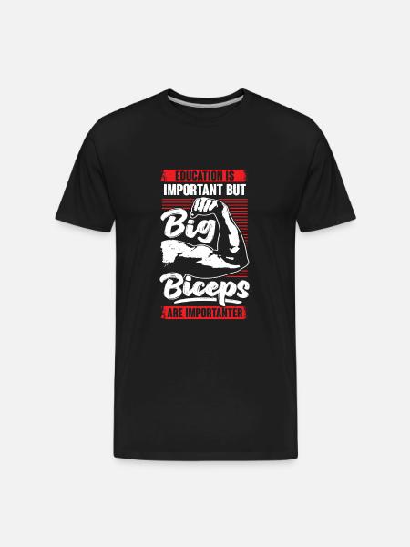 Funny Bodybuilding Biceps Fitness Bodybuilder Gift - Men's Premium Organic T-Shirt - black