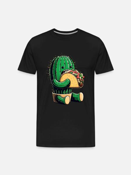 Mexican taco cactus - Men's Premium Organic T-Shirt - black