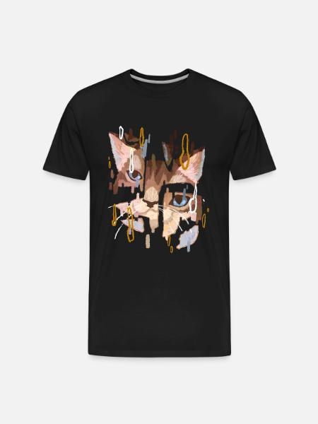 Cat Face - Men's Premium Organic T-Shirt - black