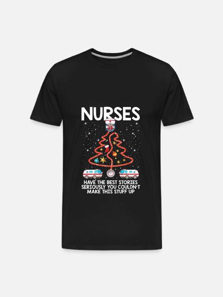 Christmas Tree Stethoscope Nurses - Men's Premium Organic T-Shirt - black