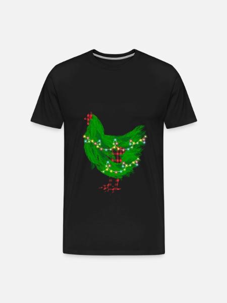 Chicken Christmas Pine Tree - Men's Premium Organic T-Shirt - black