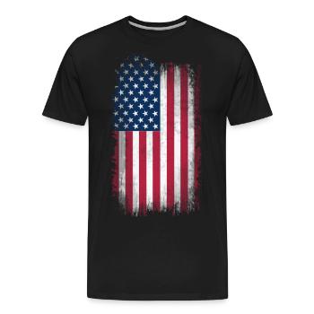 US Flag - Men's Premium Organic T-Shirt - black - Front - AI Model Male 185 light (185cm)