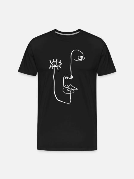 Face Line - Men's Premium Organic T-Shirt - black