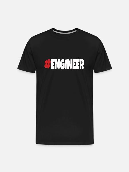 #engineer red&white - Men's Premium Organic T-Shirt - black