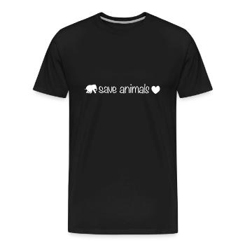Animal welfare save animals animal elephant - Men's Premium Organic T-Shirt - black - Front - AI Model Male 185 light (185cm)