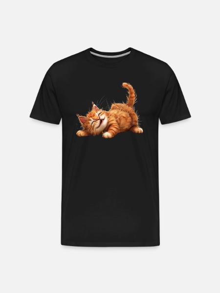Funny Cat - Men's Premium Organic T-Shirt - black