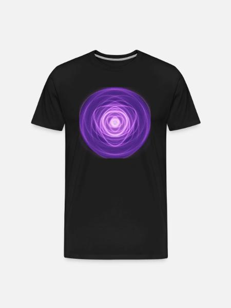 Purple Fractal Rose - Men's Premium Organic T-Shirt - black