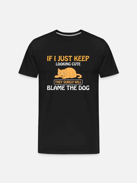 FUNNY CAT - Men's Premium Organic T-Shirt - black