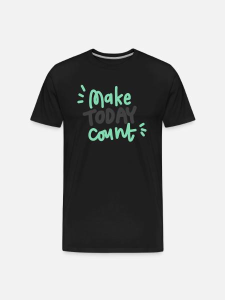 Make today count hipster - Men's Premium Organic T-Shirt - black