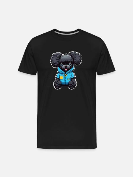 Poodle in Blue Pajamas - Men's Premium Organic T-Shirt - black