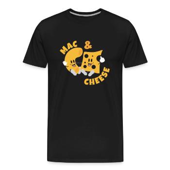 Cheese Mac & Cheese Funny Gift Idea - Men's Premium Organic T-Shirt - black - Front - AI Model Male 185 light (185cm)