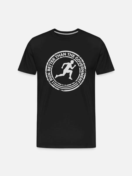 run better than government - Men's Premium Organic T-Shirt - black