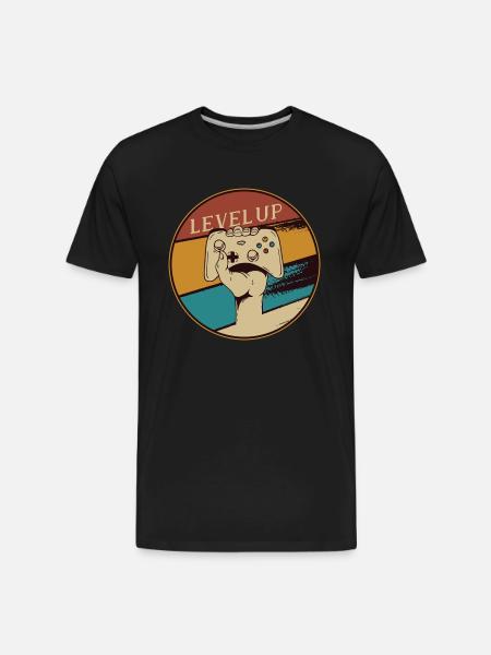 Level Up - Men's Premium Organic T-Shirt - black