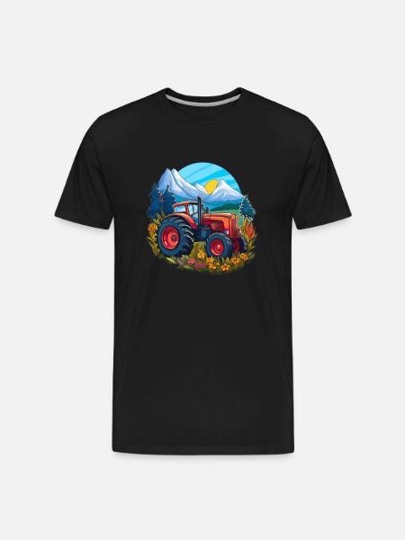 Alpine Meadow Tractor - Men's Premium Organic T-Shirt - black