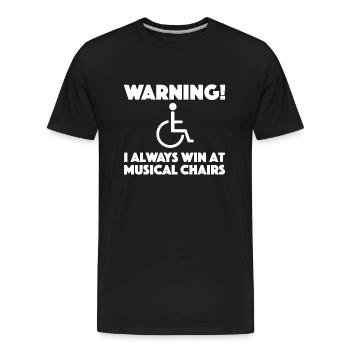 Handicap Sarcastic Wheelchair Disabled - Men's Premium Organic T-Shirt - black - Front - AI Model Male 185 light (185cm)