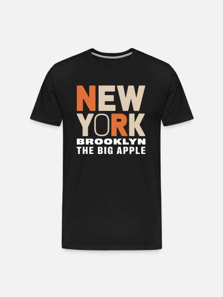 New York Brooklyn - The Big Apple Classic Design - Men's Premium Organic T-Shirt - black