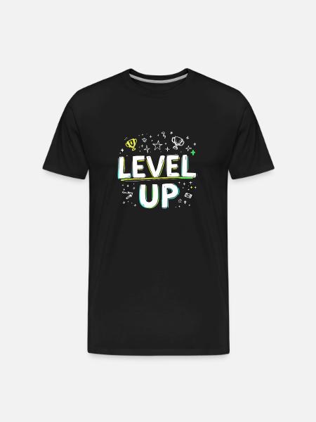 Level Up - Men's Premium Organic T-Shirt - black