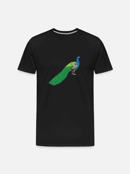 Peacock - Men's Premium Organic T-Shirt - black