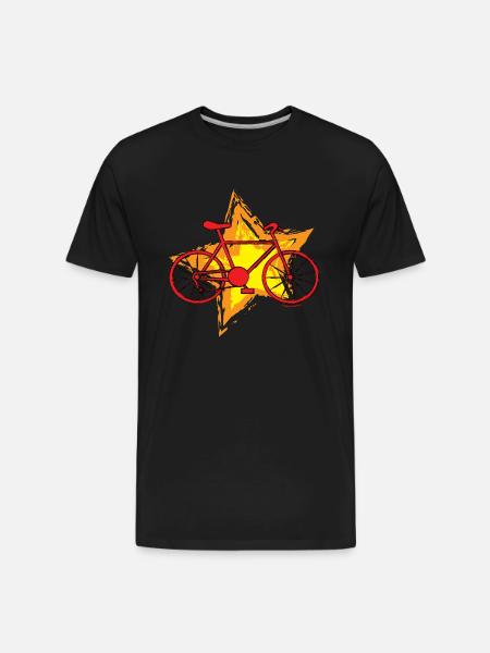 Red Bike Star - Men's Premium Organic T-Shirt - black