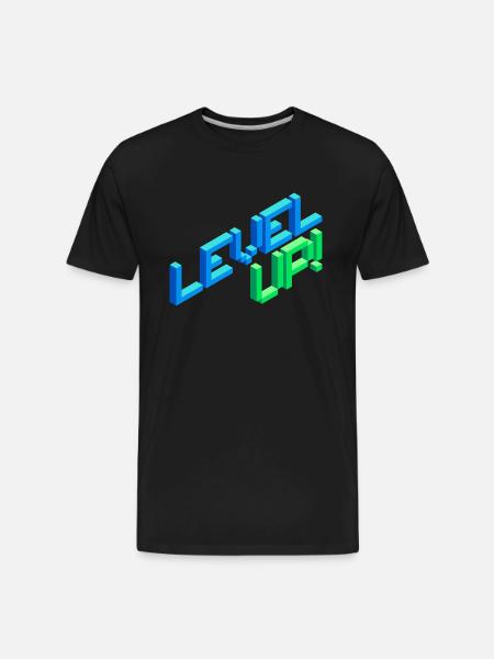 Level Up - Men's Premium Organic T-Shirt - black