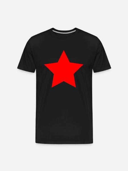 simple red star - Men's Premium Organic T-Shirt - black