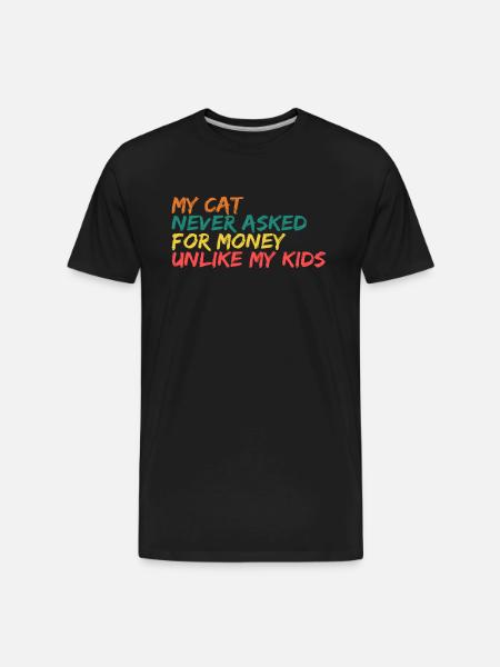 Retro Feline Philosophy - Men's Premium Organic T-Shirt - black