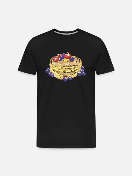 Pancakes With Berries - Men's Premium Organic T-Shirt - black