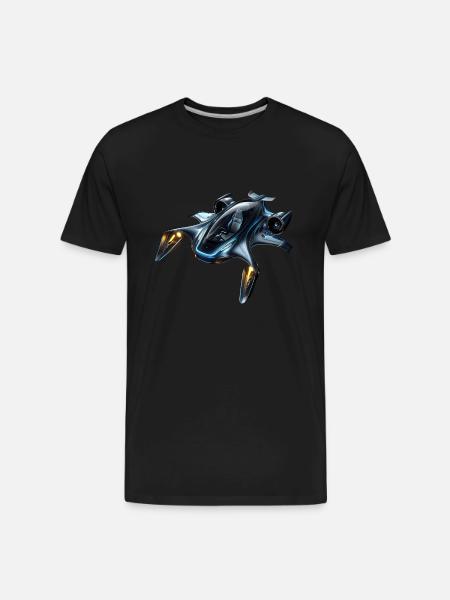 Sleek Futuristic Flying Car - Men's Premium Organic T-Shirt - black