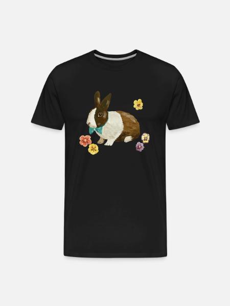 Black And White Bunny - Men's Premium Organic T-Shirt - black
