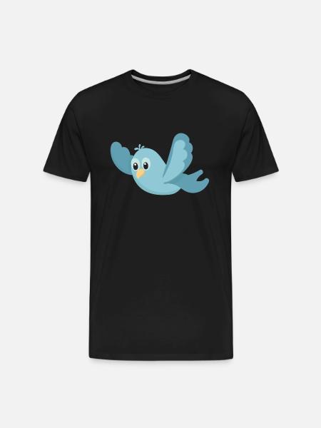 Cartoon Blue Bird - Men's Premium Organic T-Shirt - black