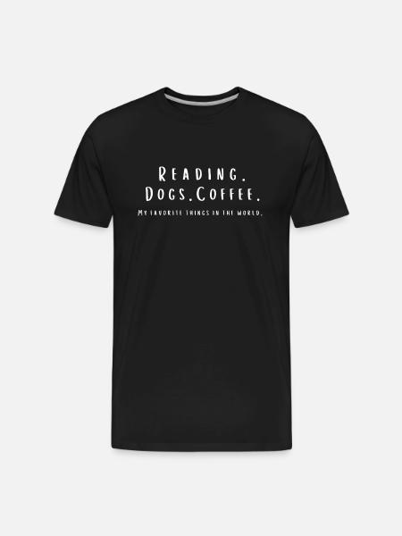 Reading Coffee And Dogs - Men's Premium Organic T-Shirt - black