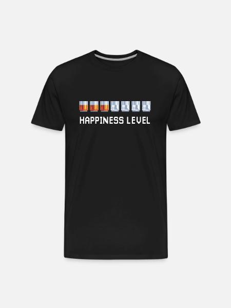 HAPPINESS LEVEL - Men's Premium Organic T-Shirt - black