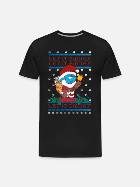 The Smurfs Papa Smurf Let It Smurf - Men's Premium Organic T-Shirt - black