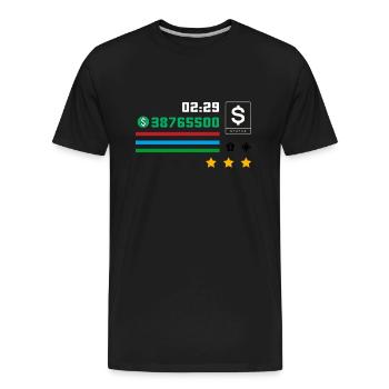 Gta - Men's Premium Organic T-Shirt - black - Front - AI Model Male 185 light (185cm)