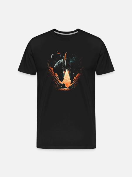 Space Launch - Men's Premium Organic T-Shirt - black
