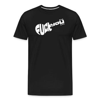 Fuck You Guitar - Men's Premium Organic T-Shirt - black - Front - AI Model Male 185 light (185cm)