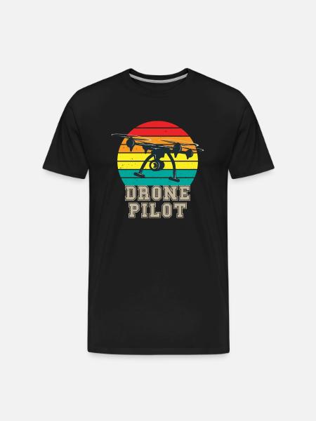 Quadrocopter Retro Drone Pilot - Men's Premium Organic T-Shirt - black