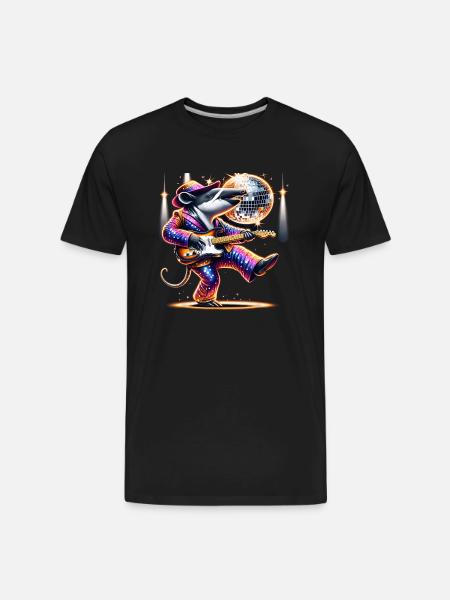 Disco Ball Guitar Tapir - Men's Premium Organic T-Shirt - black