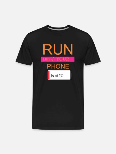 Phone run - Men's Premium Organic T-Shirt - black