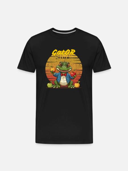 Alligator Apple Cute - Men's Premium Organic T-Shirt - black