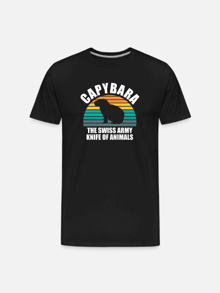 Capybara zoo animal design - Men's Premium Organic T-Shirt - black