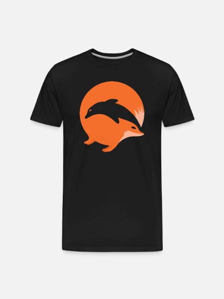 Fox or Dolphin in this fun optical illusion - Men's Premium Organic T-Shirt - black