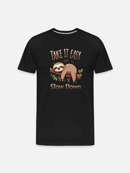 Sloth Take It Easy - Men's Premium Organic T-Shirt - black