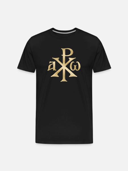 Chi Rho Christogram Gold - Men's Premium Organic T-Shirt - black