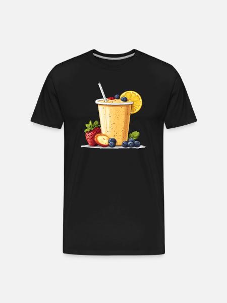 Citrus Berry Smoothie Cup - Men's Premium Organic T-Shirt - black