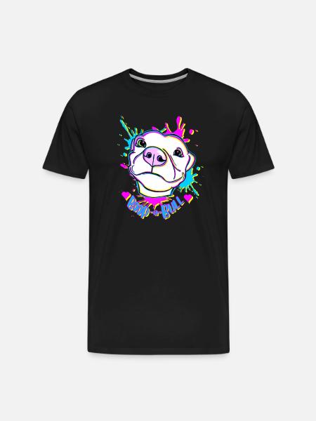 Boop-a-Bull Neon Splash - Men's Premium Organic T-Shirt - black