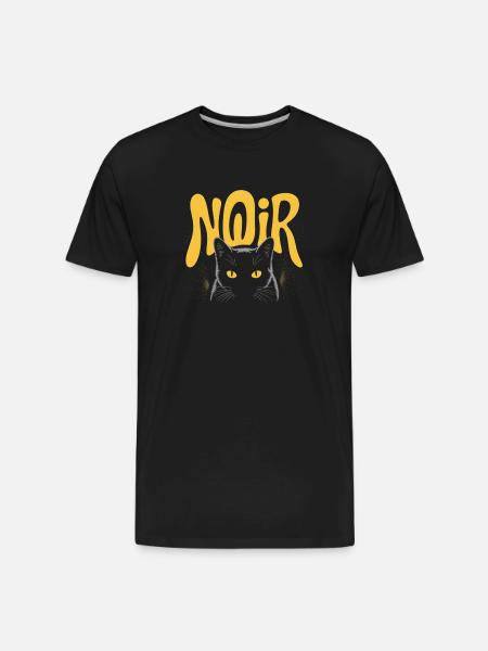 Noir Cat Glow Logo - Men's Premium Organic T-Shirt - black