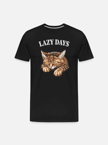 Lazy Days Cat Nap - Men's Premium Organic T-Shirt - black
