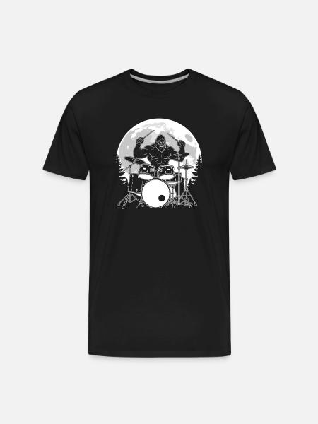 Bigfoot Drummer - Men's Premium Organic T-Shirt - black